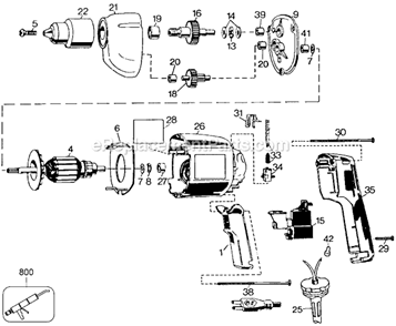Page A Diagram and Parts List for G-TS300 Type 1 Black and Decker Cordless Drill